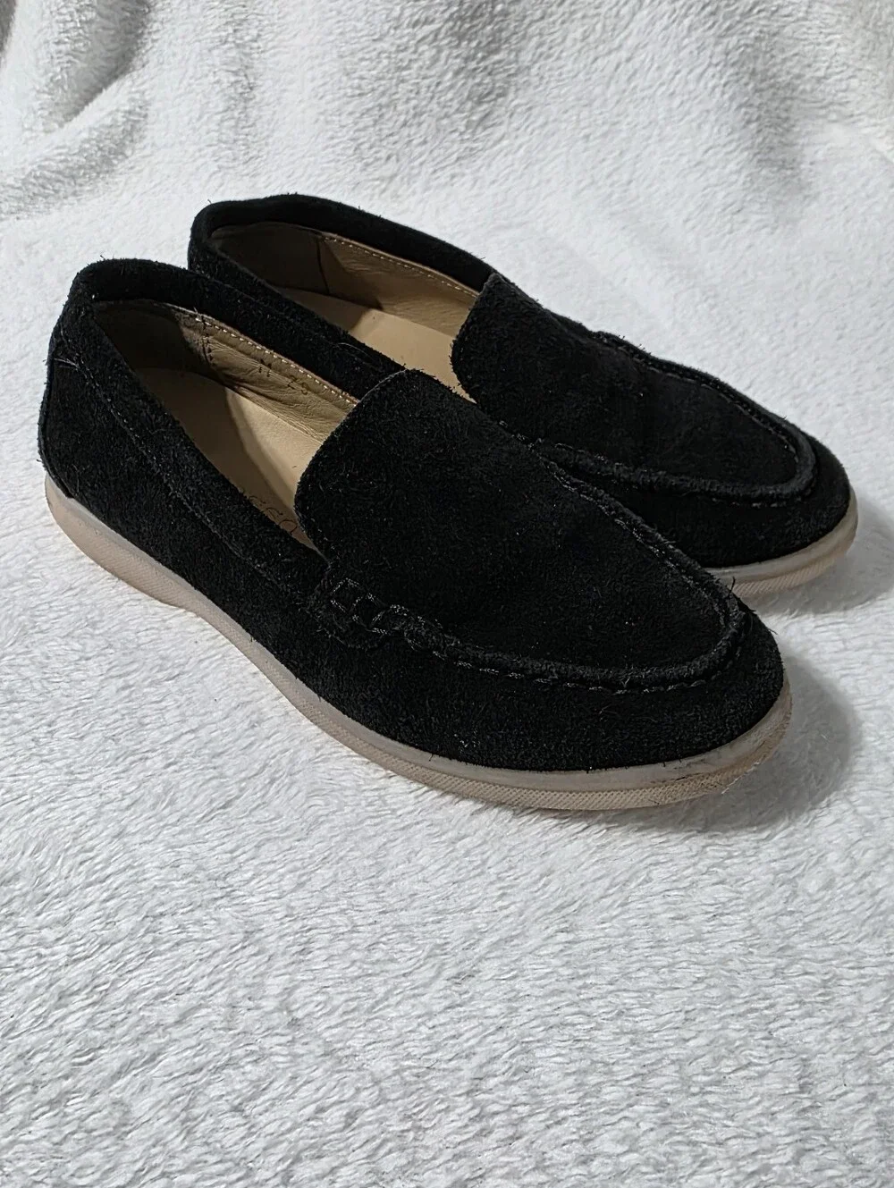Kids Scarosso Ludovico Black suede loafers US Sz 12 EU Sz 29